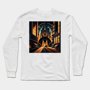 Art Deco Style Cityscape Long Sleeve T-Shirt